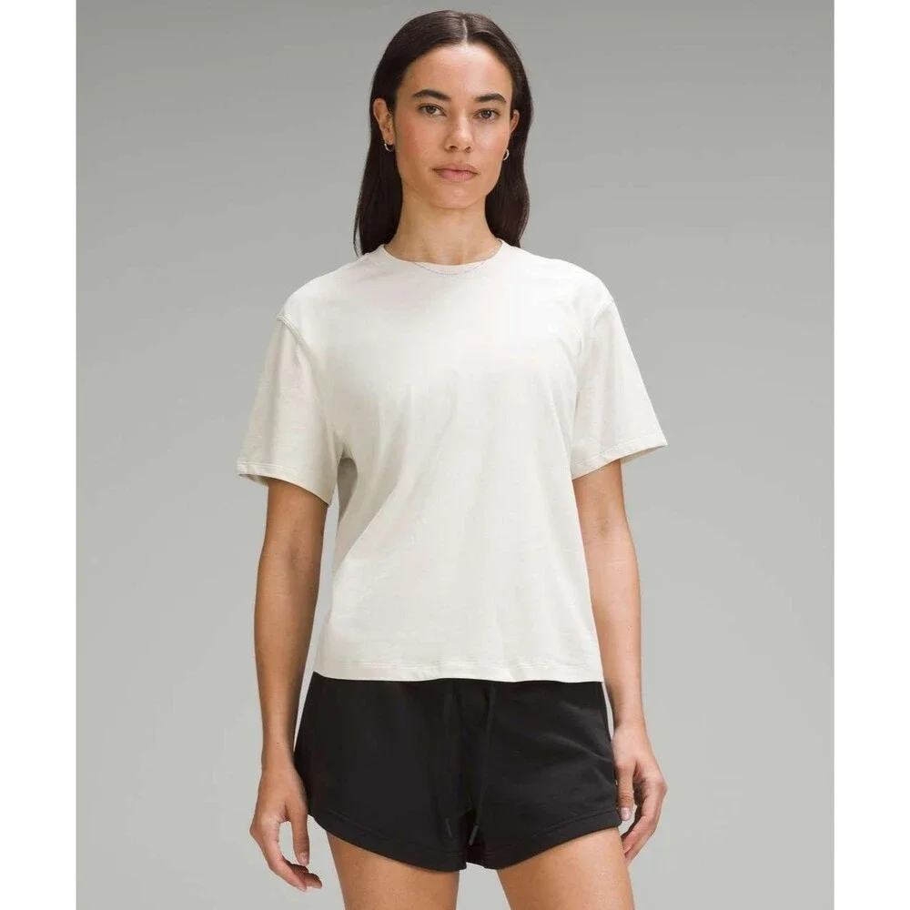 Lululemon Relaxed-Fit Cotton Jersey T-Shirt Bone (First Release) Women's XL READ - Picture 3 of 9